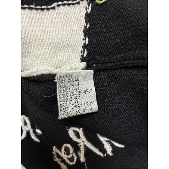 Just B Cardigan Women's M Black White Floral Roses Embroidered Beaded Y2K‎ - Picture 10 of 16